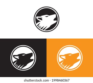 
Wolf silhouette head logo design vector graphic emblem