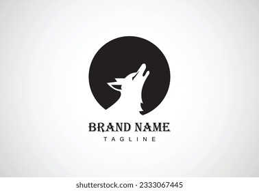 Wolf silhouette head logo design vector graphic emblem