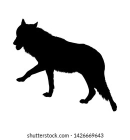 Wolf Silhouette. Highly Detailed Smooth Design. Vector Illustration.