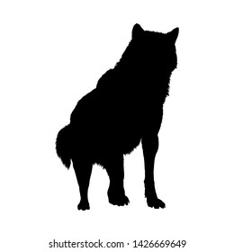 Wolf Silhouette Highly Detailed Smooth Design Stock Vector (Royalty ...