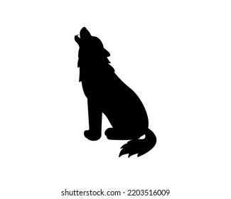 Wolf silhouette icon illustration template for many purpose. Isolated on white background	