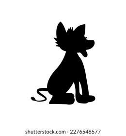 Wolf silhouette icon illustration template for many purpose. Isolated on white background	
