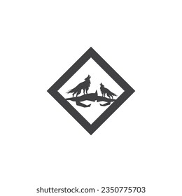 Wolf Silhouette Icon And Symbol Vector Template Illustration