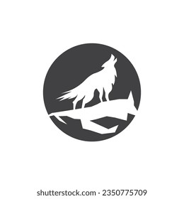 Wolf Silhouette Icon And Symbol Vector Template Illustration