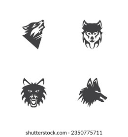 Wolf Silhouette Icon And Symbol Vector Template Illustration