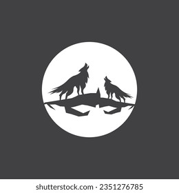 Wolf Silhouette Icon And Symbol Vector Template Illustration