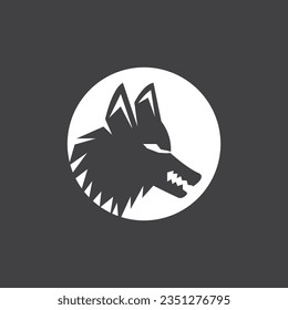 Wolf Silhouette Icon And Symbol Vector Template Illustration