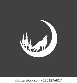 Wolf Silhouette Icon And Symbol Vector Template Illustration