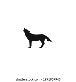 wolf silhouette icon vector on a white background