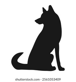 Wolf silhouette isolated on white background. Vector 