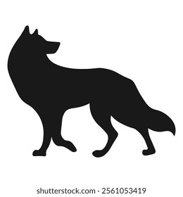 Wolf silhouette isolated on white background. Vector 