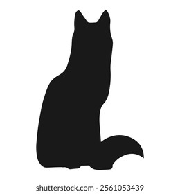 Wolf silhouette isolated on white background. Vector 