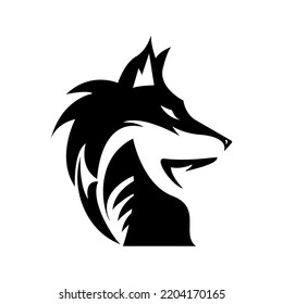 Wolf Silhouette Logo Design Template Stock Vector (Royalty Free ...