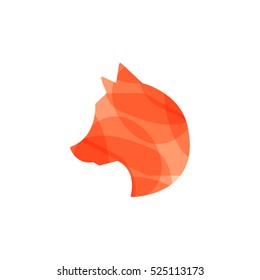 Wolf Silhouette Logo Design Template