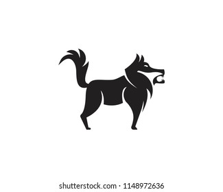 Wolf silhouette logo design vector illustration