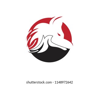 Wolf silhouette logo design vector illustration