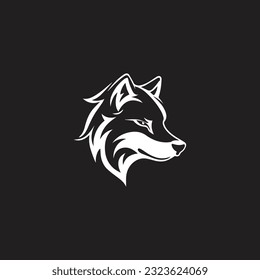 Wolf silhouette logo icon. Howling predator sign. Vector illustration