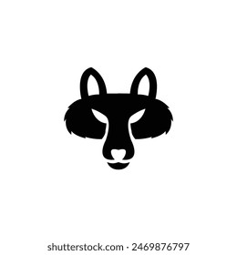 Wolf silhouette logo icon. Howling predator sign. Wild canine animal symbol design illustration