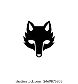 Wolf silhouette logo icon. Howling predator sign. Wild canine animal symbol design illustration