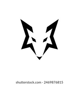 Wolf silhouette logo icon. Howling predator sign. Wild canine animal symbol design illustration