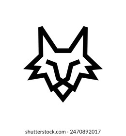 Wolf silhouette logo icon. Howling predator sign. Wild canine animal symbol design illustration