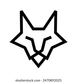 Wolf silhouette logo icon. Howling predator sign. Wild canine animal symbol design illustration