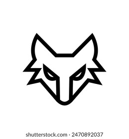 Wolf silhouette logo icon. Howling predator sign. Wild canine animal symbol design illustration