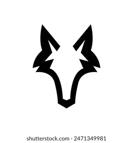 Wolf silhouette logo icon. Howling predator sign. Wild canine animal symbol design illustration