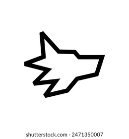 Wolf silhouette logo icon. Howling predator sign. Wild canine animal symbol design illustration