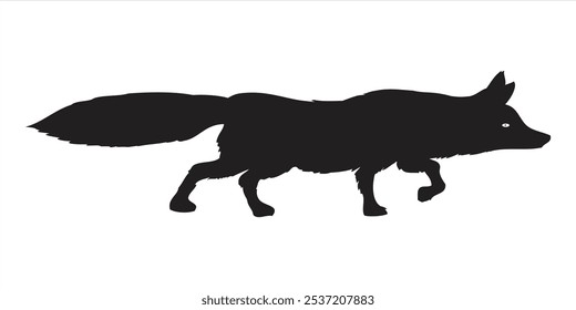 Icono del logotipo de la silueta del lobo. Signo de depredador aullando. Símbolo de animal canino salvaje. Ilustración vectorial.