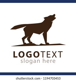 Wolf Silhouette Logo Template