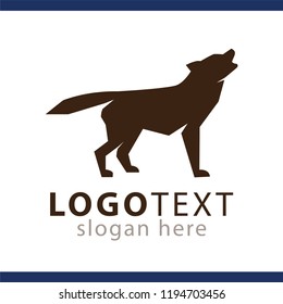 Wolf Silhouette Logo Template