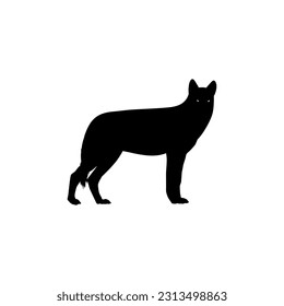 Wolf Silhouette for Logo Type, Art Illustration, Pictogram, Website, Apps or Graphic Design Element. Vector Illustration