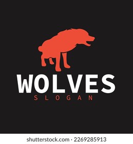 wolf silhouette logo vector illustration 
