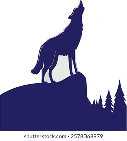 A wolf silhouette is a minimalist representation of a wolf, typically shown in a standing, howling. Wolf silhouettes are often used in nature-themed designs, logos, wildlife ....