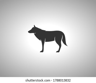 Wolf Silhouette auf weißem Hintergrund. Einzelne Vektor-Tiervorlage für Logofirma, Symbol, Symbol usw.