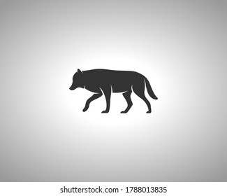 Wolf Silhouette auf weißem Hintergrund. Einzelne Vektor-Tiervorlage für Logofirma, Symbol, Symbol usw.