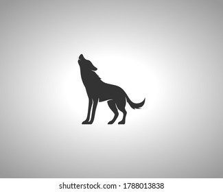 Wolf Silhouette auf weißem Hintergrund. Einzelne Vektor-Tiervorlage für Logofirma, Symbol, Symbol usw.