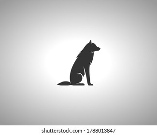 Wolf Silhouette auf weißem Hintergrund. Einzelne Vektor-Tiervorlage für Logofirma, Symbol, Symbol usw.