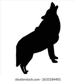 wolf silhouette  on a white background
