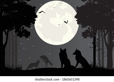 Wolf-Silhouette, einfache Vektorgrafik