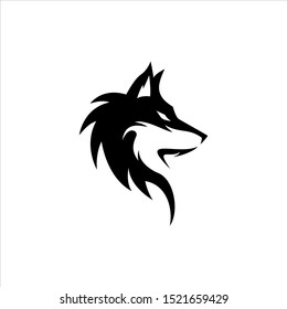 wolf silhouette sports logo design, wolf mascot logo