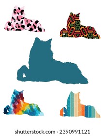 Wolf Silhouette Various Wolf 
 Illustrations  