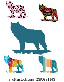 Wolf Silhouette Varia Wolf 
 Illustrationen  
