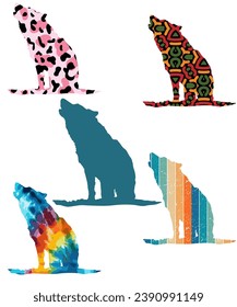 Wolf Silhouette Various Wolf 
 Illustrations  