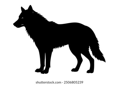 Ilustración de Arte vectorial de silueta de lobo