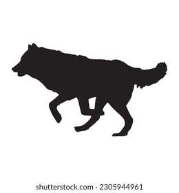 wolf silhouette vector black color on white background