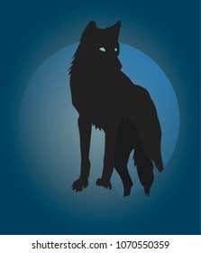 Wolf silhouette vector illustration