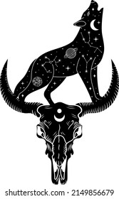 Wolf. Wolf silhouette. Vector illustration.