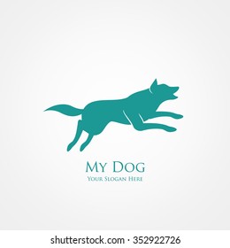 Wolf Silhouette. Vector Illustration. Great for Logo, Material Print, Greeting Card